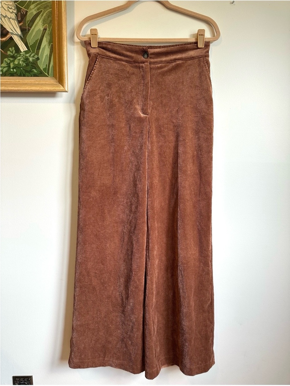 Industry Wide Leg Corduroy Pants Womens 8 Brown Chestnut